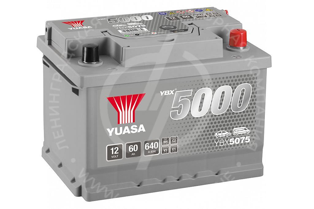 Аккумулятор YUASA EFB Start Stop Plus Batteries YBX5075 6СТ-60.0 (EUR)