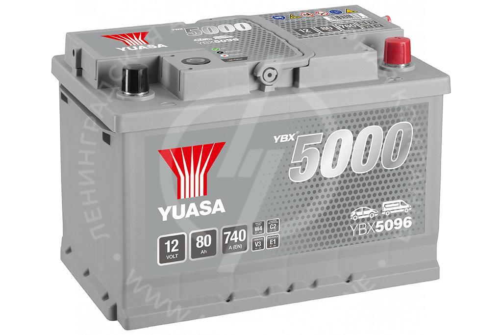 Аккумулятор YUASA EFB Start Stop Plus Batteries YBX5096 6СТ-80.0 (EUR)