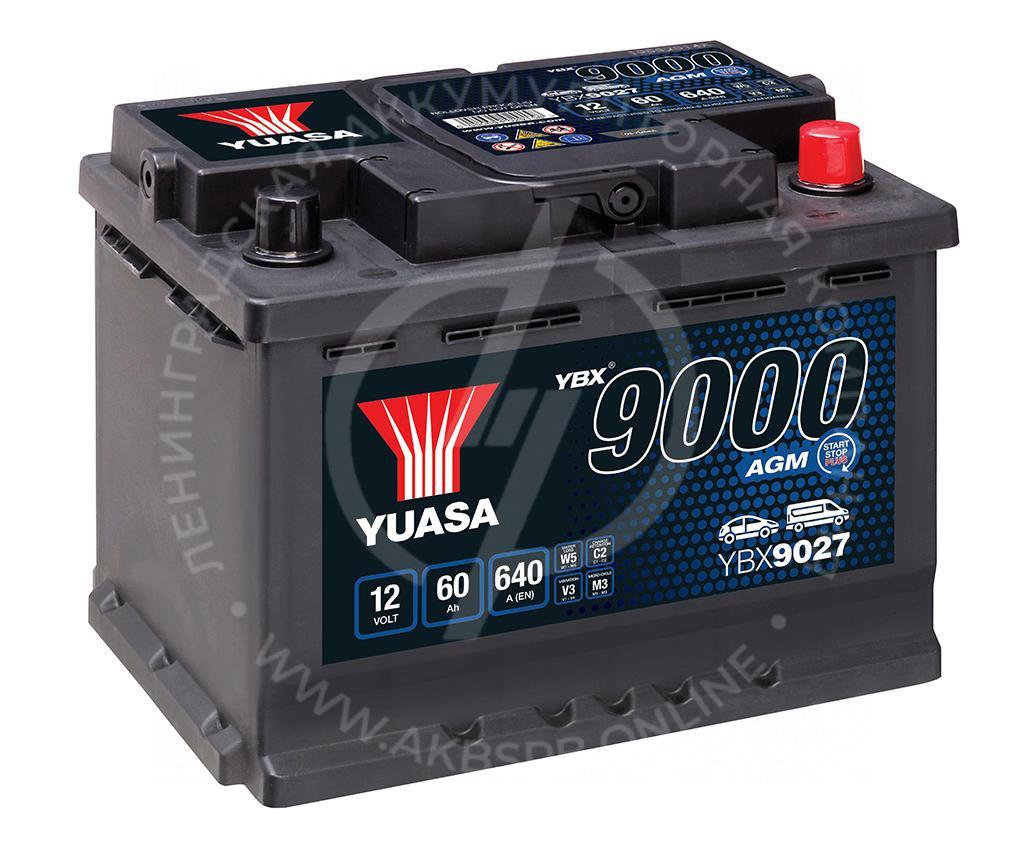 Аккумулятор YUASA AGM Start Stop Plus Batteries YBX9027 6СТ-60.0