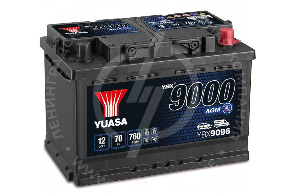 Аккумулятор YUASA AGM Start Stop Plus Batteries YBX9096 6СТ-70.0