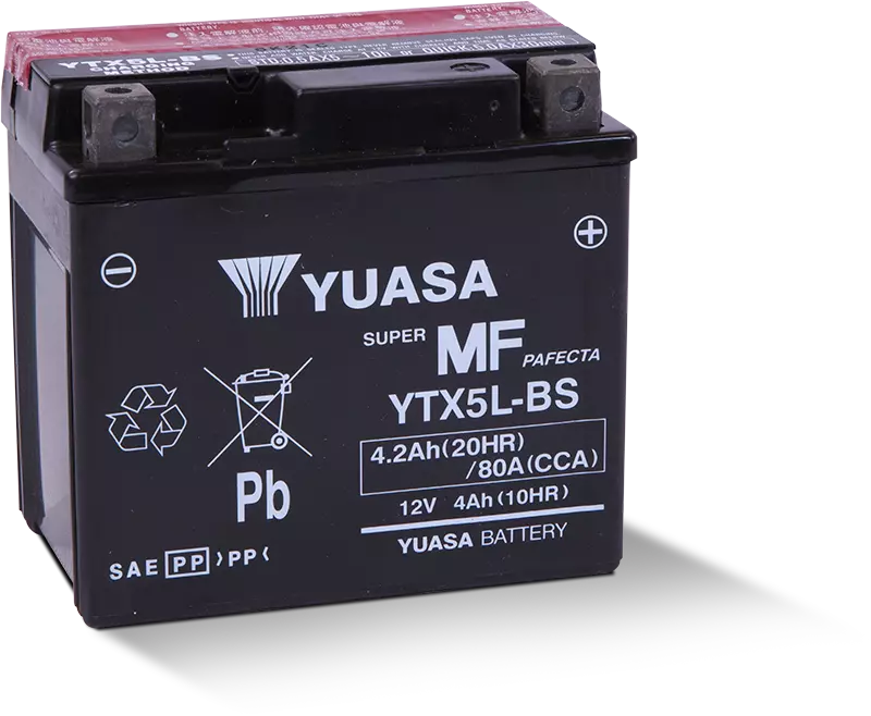 Аккумулятор YUASA Maintenance Free VRLA Motorcycle Batteries YTX5L-BS(CP) 12V/4Ач