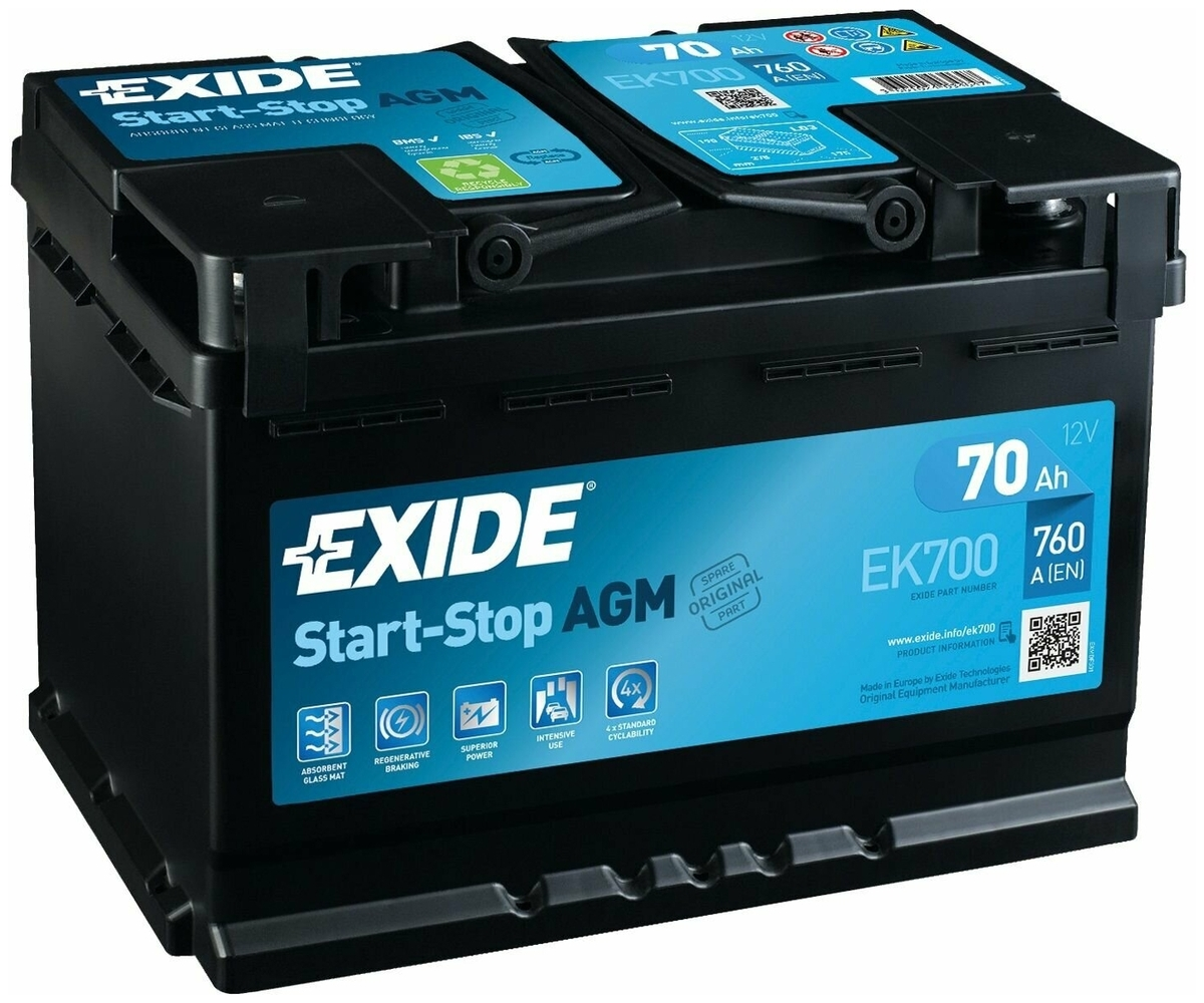 Аккумулятор Exide AGM EK700 6СТ-70.0