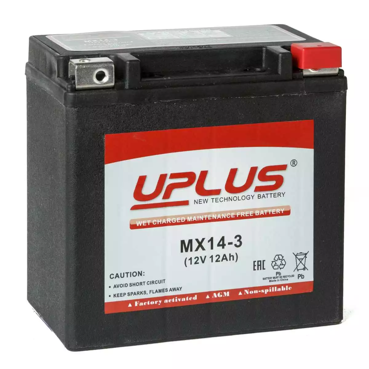 Аккумулятор UPLUS POWERSPORT AGM\VRLA Battery (Factory activated) MX14-3 12V/12Ач