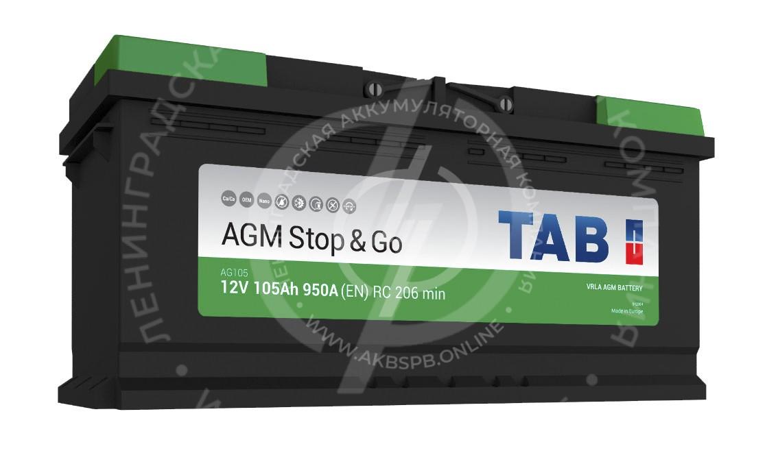 Аккумулятор TOPLA AGM Stop&Go 6CT- 105.0