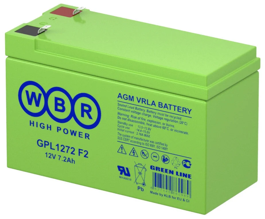 WBR GPL 1272 F2 12V/7.2 Ач аккумулятор общего применения