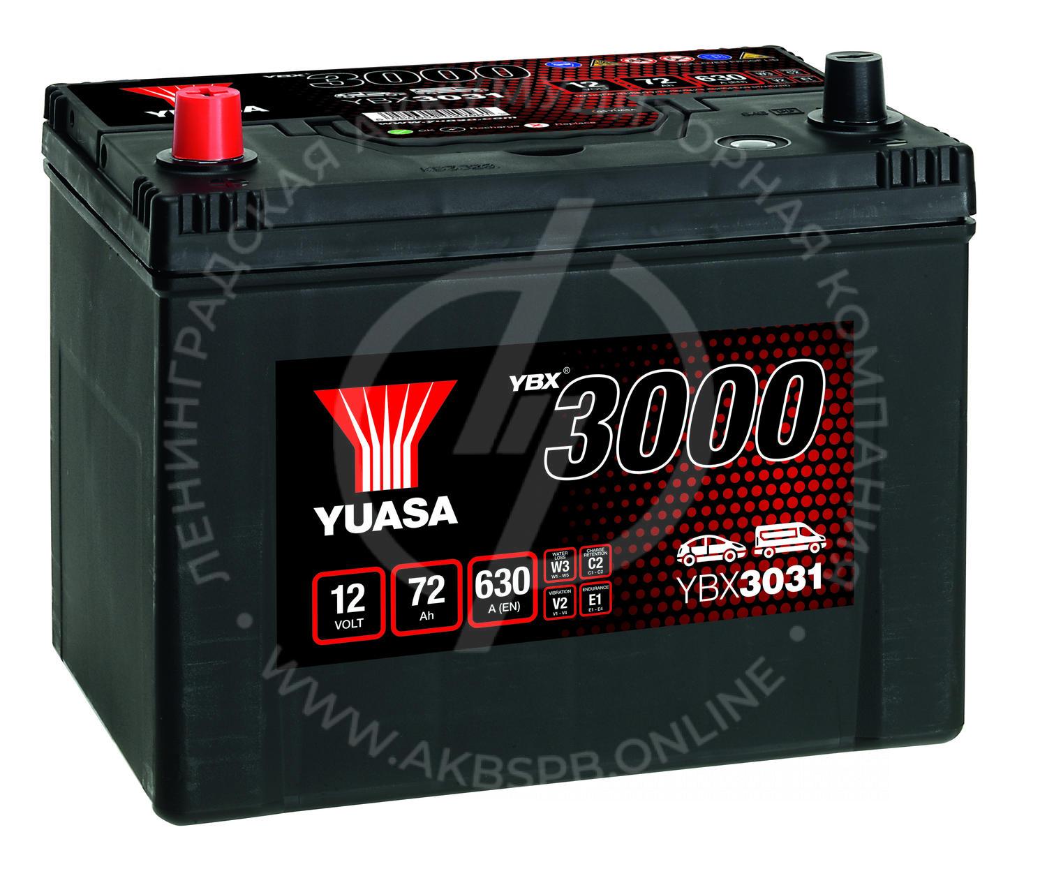 Аккумулятор YUASA SMF Batteries YBX3031 6СТ- 72.1 (JAP)