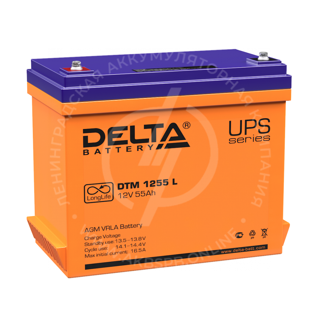 Delta DTM 1255 L 12V/55Ач Long Life аккумулятор
