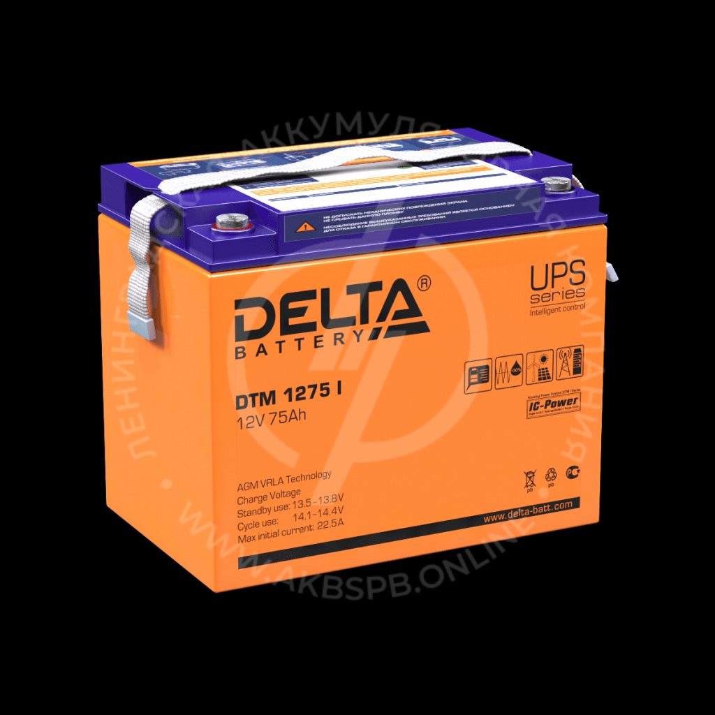 Delta DTM 1275 I 12V/75Ач АКБ с индикатором заряда